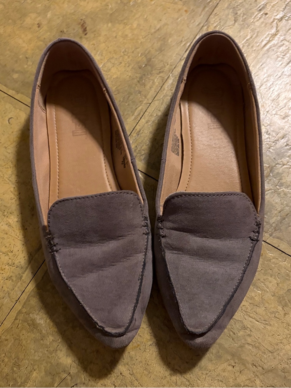 Women's Pointed Loafers in Taupe Gray